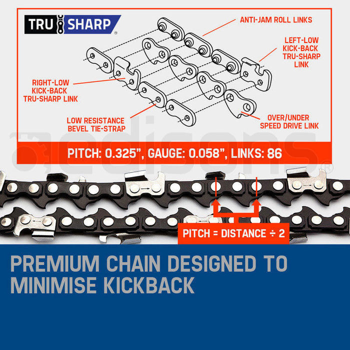 MTM Petrol Commercial Chainsaw 22 Bar Chain Saw E-Start Tree Pruning Top Handle