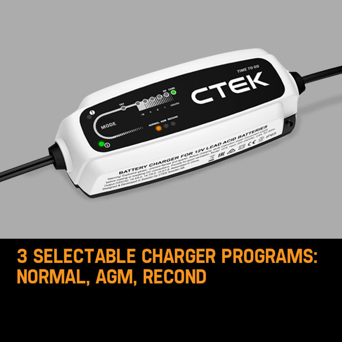 CTEK CT5 TIME TO GO Smart Battery Charger Maintainer Car 4WD Motorcycle 12V 5A