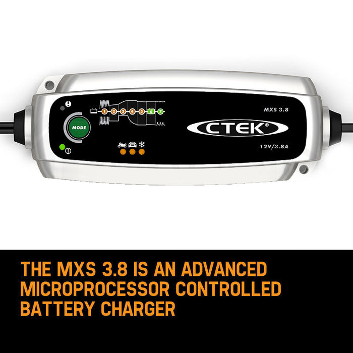 CTEK MXS 3.8 12V 3.8 Amp Smart Battery Charger Car Motorcycle Caravan Camper AGM