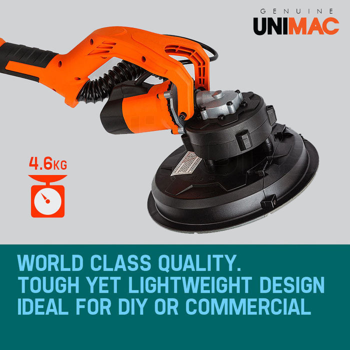 UNIMAC 1800W Drywall Sander Plaster Wall Gyprock Automatic Vacuum System