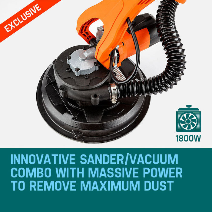 UNIMAC 1800W Drywall Sander Plaster Wall Gyprock Automatic Vacuum System