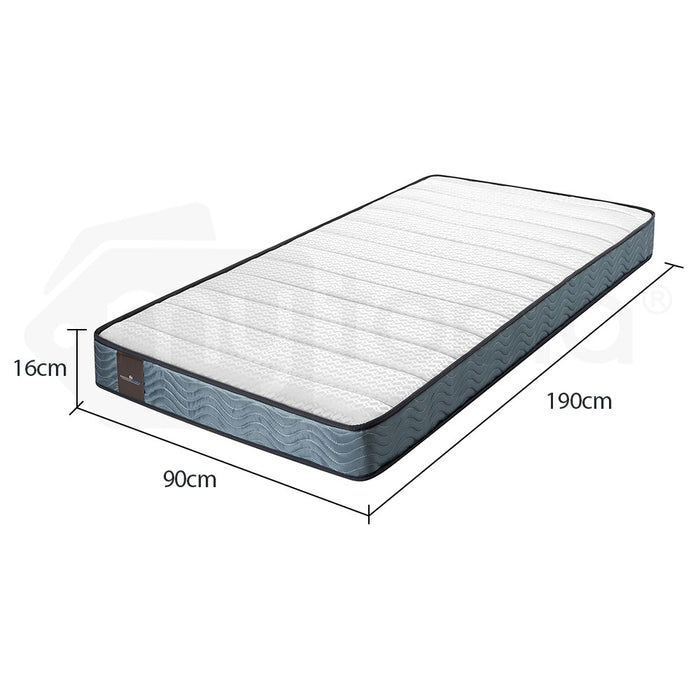 Kingston Slumber Mattress SINGLE Bed Size Bonnell Spring Bedding Firm Foam Top 16CM