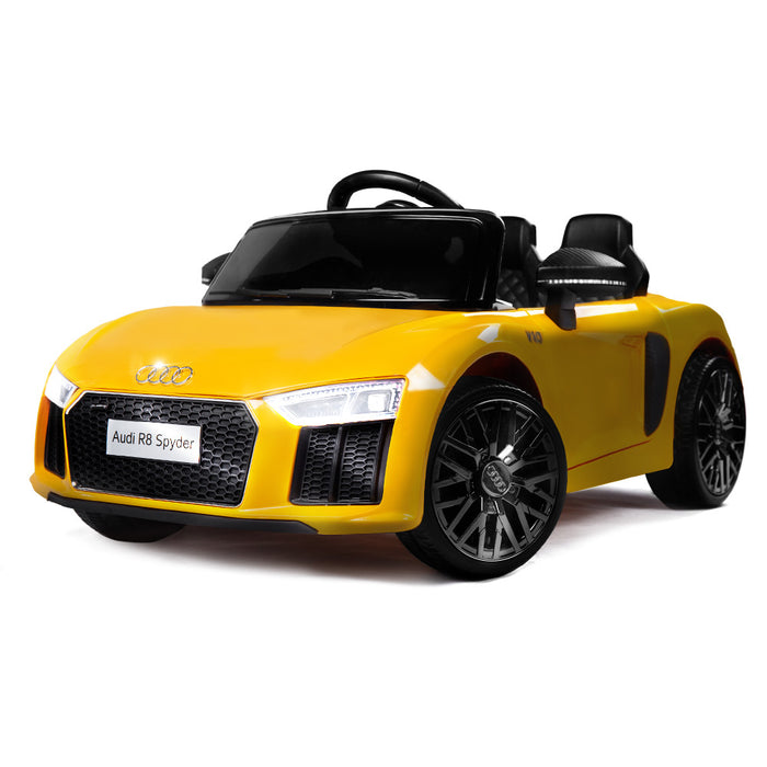 Rovo Kids Kids Ride-On Car Licensed AUDI R8 SPYDER Battery Electric Toy Remote 12V Yellow