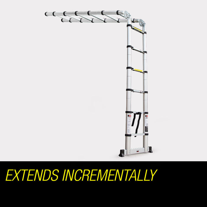 Bullet 3.8m Multipurpose Telescopic Folding Ladder Aluminium Alloy Extension