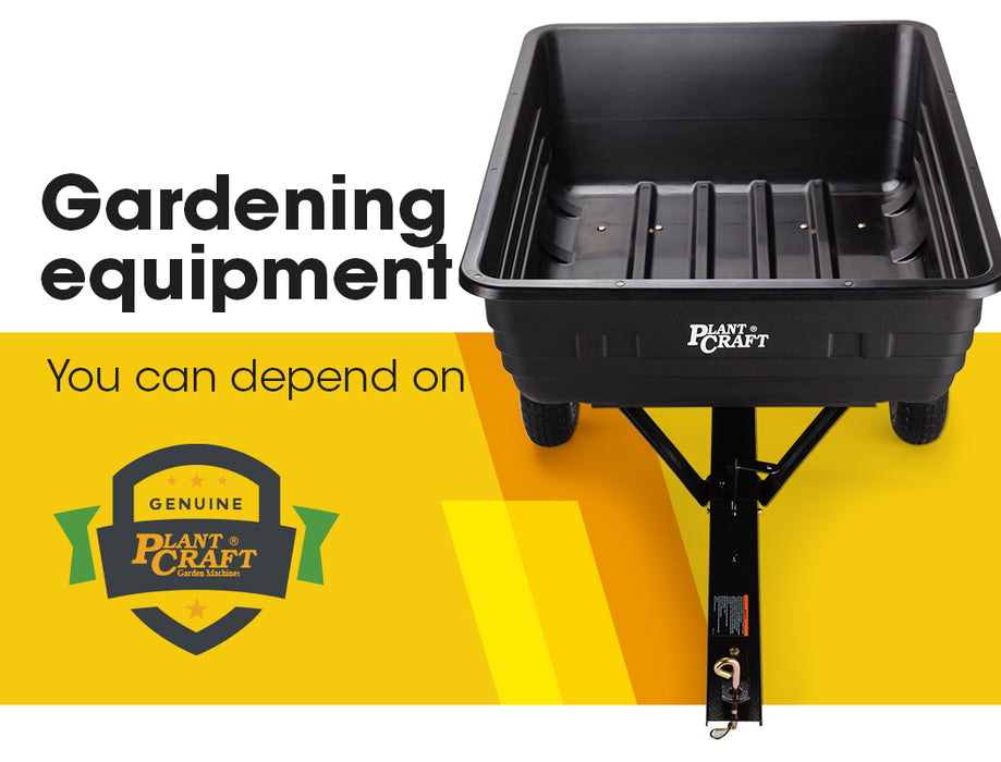 PLANTCRAFT 400LBS Poly Dump Cart Garden Tip Trailer Tray Tow Quad ATV Ride