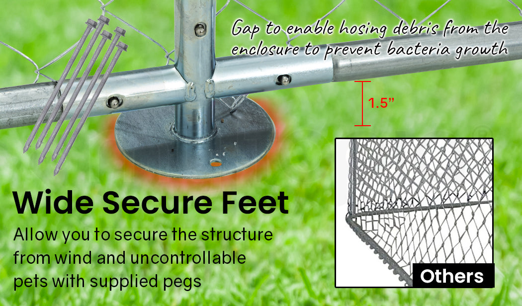 NEATAPET 3x3m Dog Enclosure Pet Outdoor Cage Wire Playpen Kennel Fence with Cover Shade