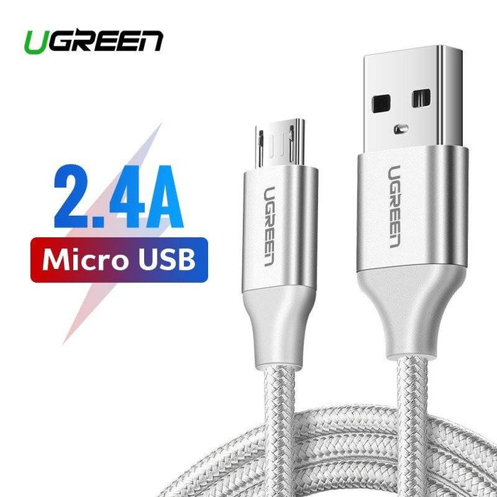 UGREEN USB-A to Micro USB Cable 2m (Aluminium case, White) - 60153