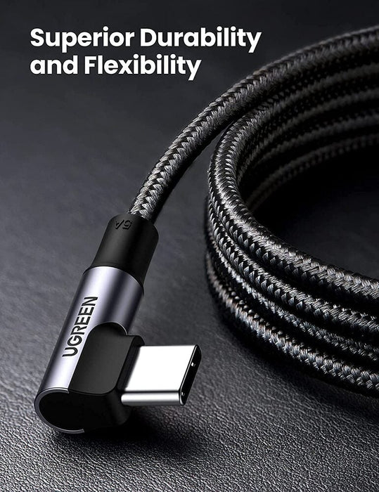 UGREEN USB-C to 90 Degree Angle USB-C M/M 5A Data Cable 2m - 70645