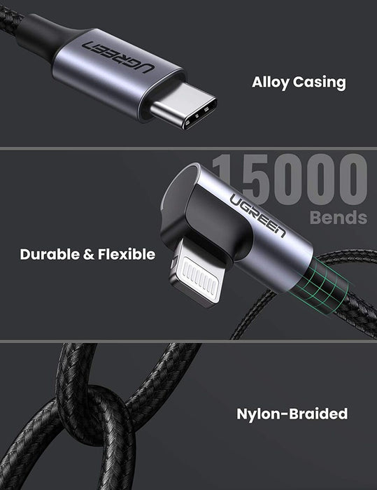 UGREEN Angled USB Type-C 2.0 Cable 2M - 60765