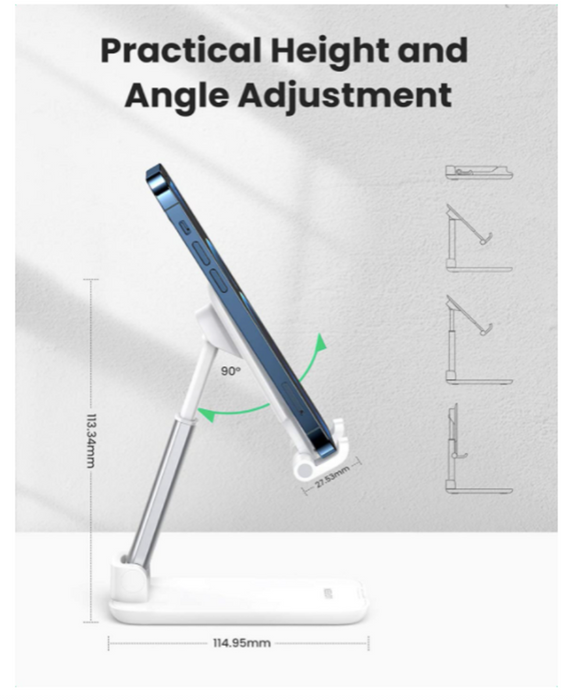 UGREEN Multi-Angle Height Adjustable Phone Desktop Stand (White) - 20434