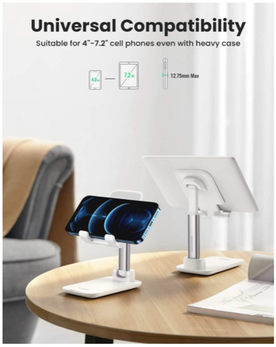 UGREEN Multi-Angle Height Adjustable Phone Desktop Stand (White) - 20434