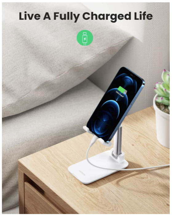 UGREEN Multi-Angle Height Adjustable Phone Desktop Stand (White) - 20434