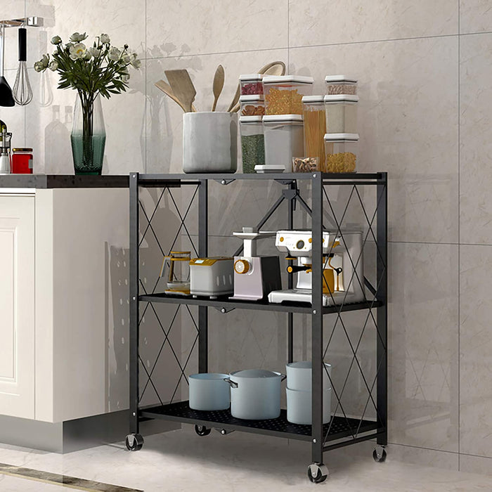 EKKIO Foldable Storage Shelf 3 Tier (Black)