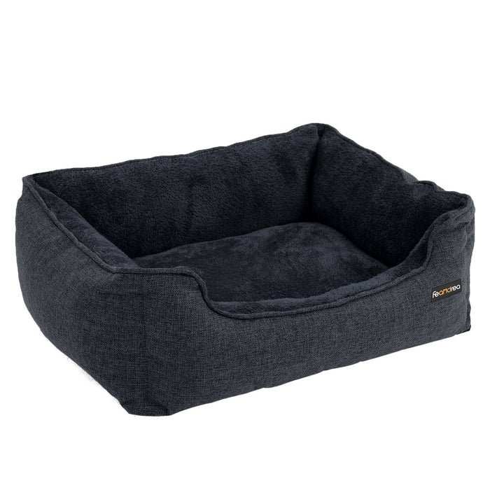 FEANDREA 70cm Dog Sofa Bed with Removable Washable Cover Dark Grey