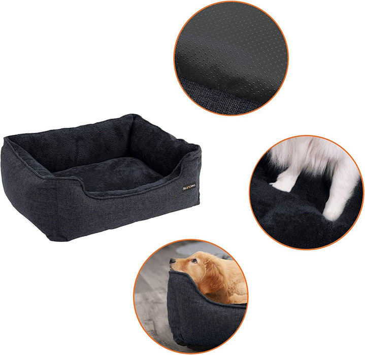 FEANDREA 110cm Dog Sofa Bed with Removable Washable Cover Dark Grey