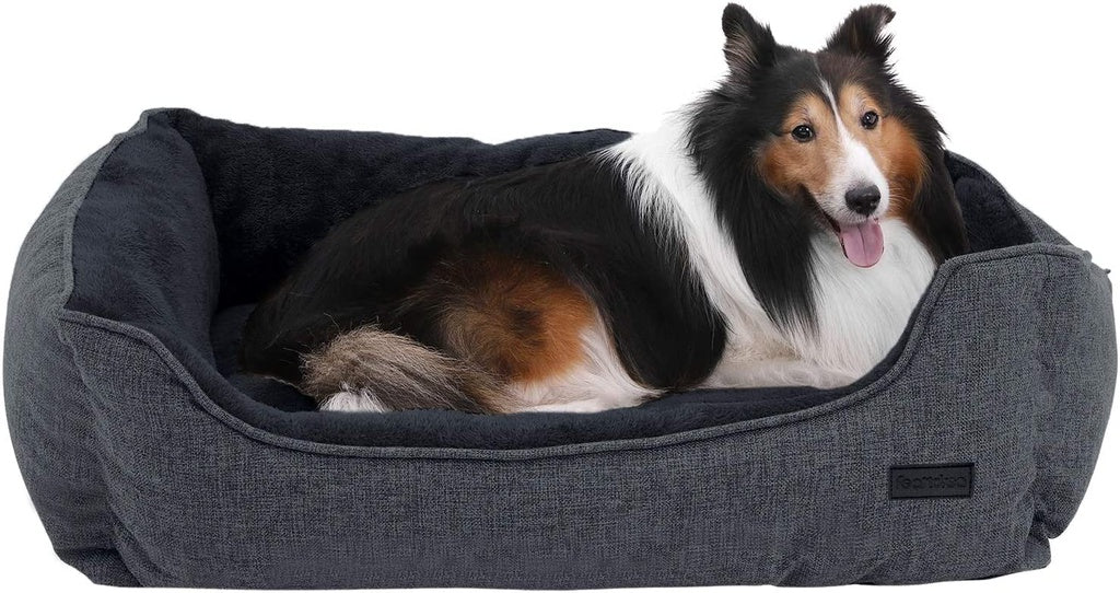 FEANDREA 110cm Dog Sofa Bed with Removable Washable Cover Dark Grey