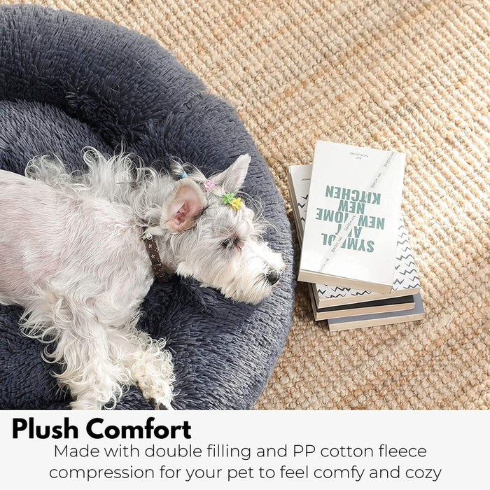 FLOOFI XL 100CM Round Pet Bed (Light Grey)