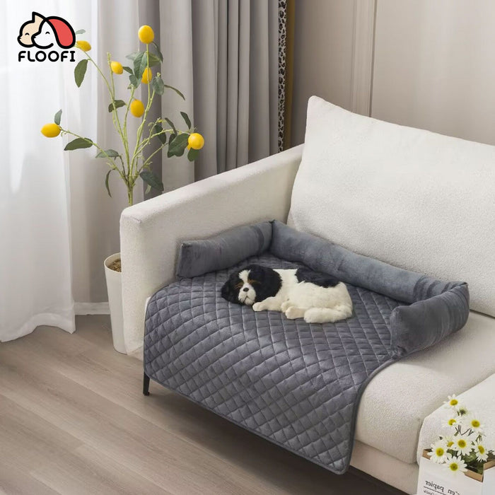 FLOOFI Pet Sofa Cover with Bolster M Size (Grey) FI-PSC-112-SMT