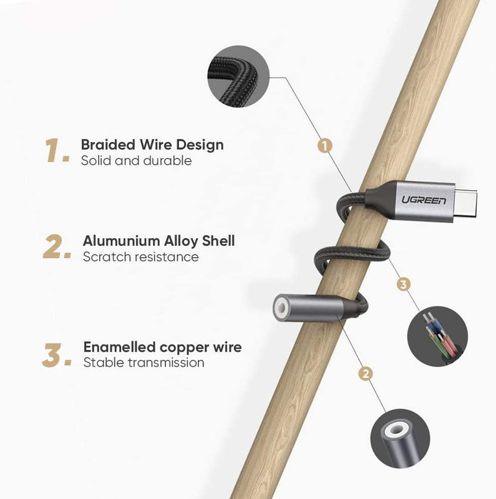 UGREEN Type C to 3.5mm Female cable 10CM - 30632
