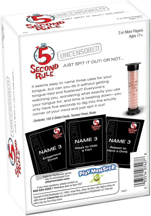 5 Second Rule Uncensored Board Game