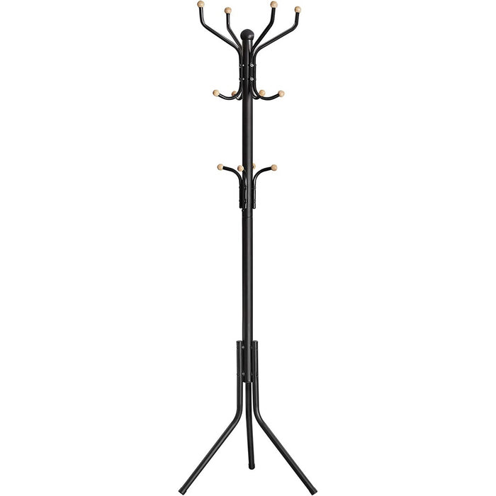 SONGMICS Metal Coat Rack 182 cm Tall Hall Tree Black RCR19B