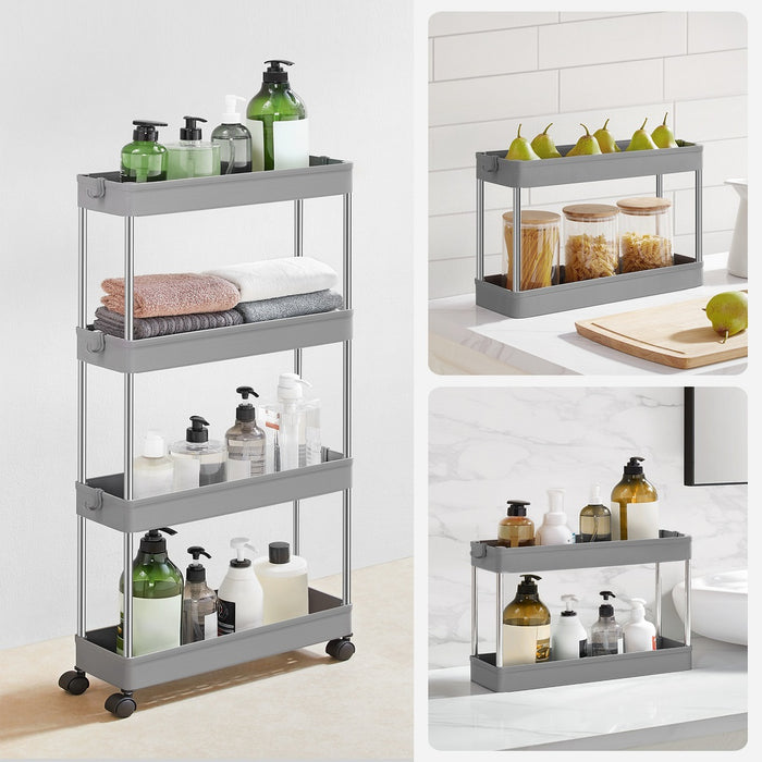 SONGMICS 4-Tier Storage Cart on Wheels Gray