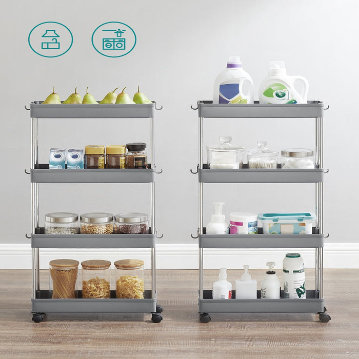 SONGMICS 4-Tier Storage Cart on Wheels Gray