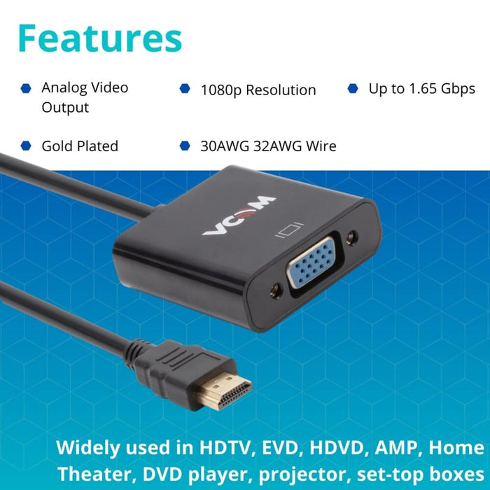 VCOM HDMI AM to VGA/F Cable - CG591-B-0.15