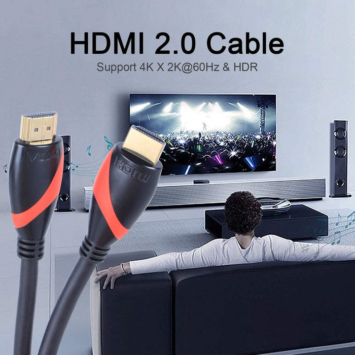 VCOM 5m HDMI to HDMI 2.0 Cable Black & Red CG525-R-5.0