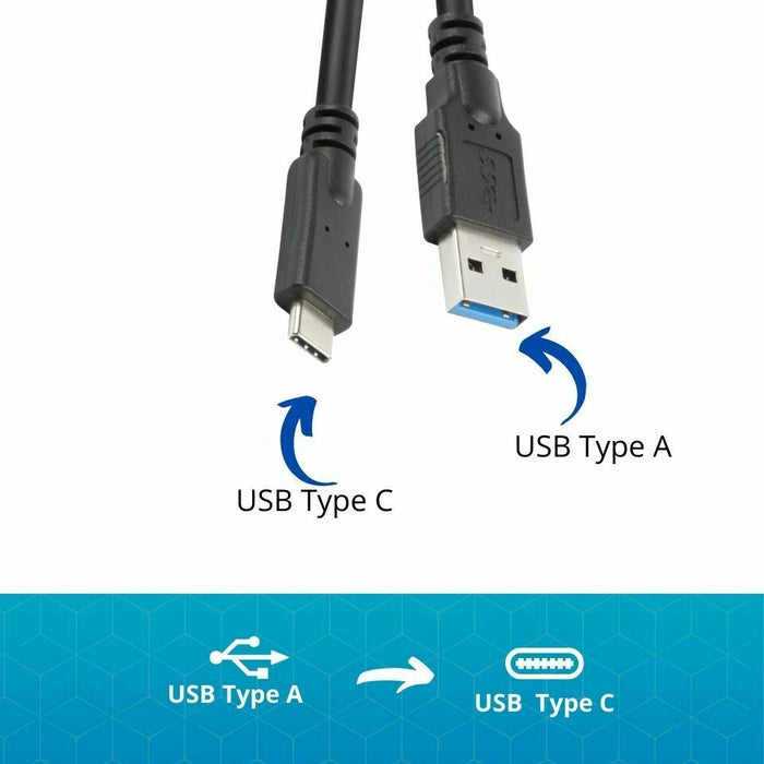 VCOM 1M USB-A to USB-C Type C 3.0 Male to Male Cable Black CU401