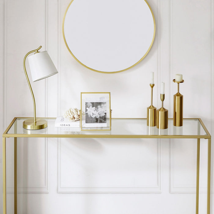 VASAGLE Console Table Tempered Glass Gold LGT036A01