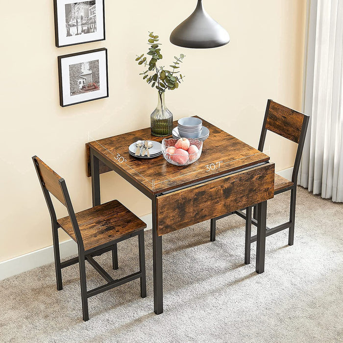 VASAGLE Folding Dining Table Drop Leaf Extendable Brown