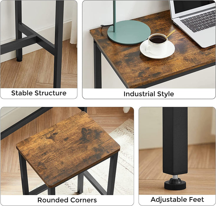 VASAGLE Bar Table with Bar Stool Set Industrial Design Vintage Brown/Black