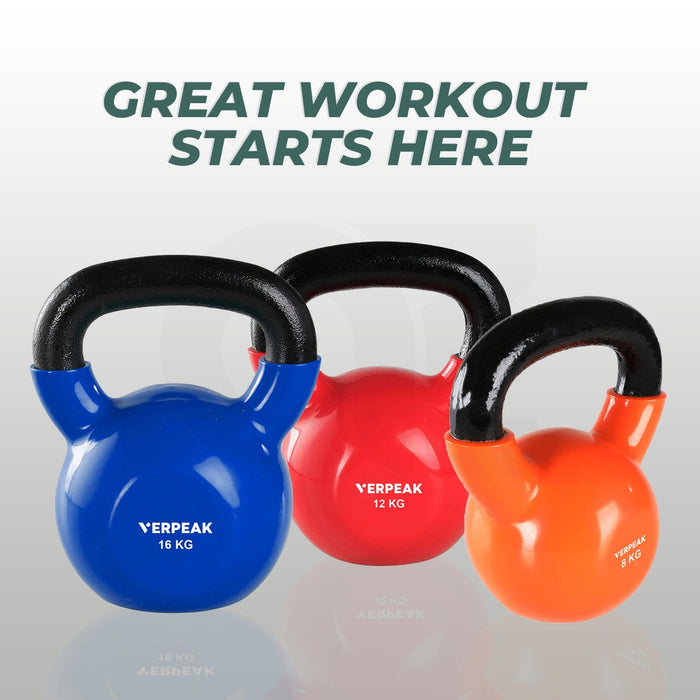 VERPEAK Vinyl Kettlebell 12kg Red VP-KB-127-AC