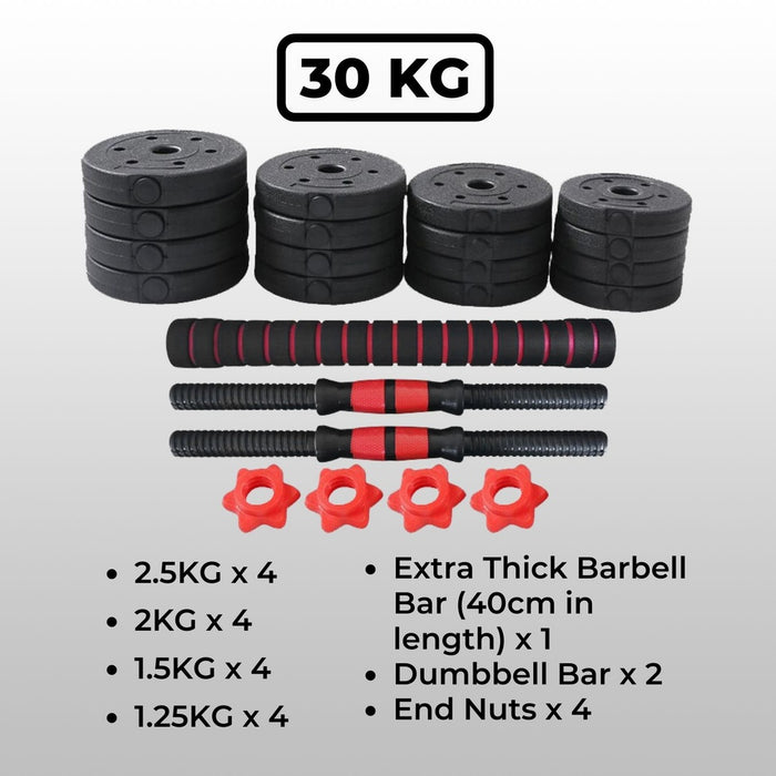 Verpeak Adjustable Rubber Dumbbells 30kg VP-DB-114-VS