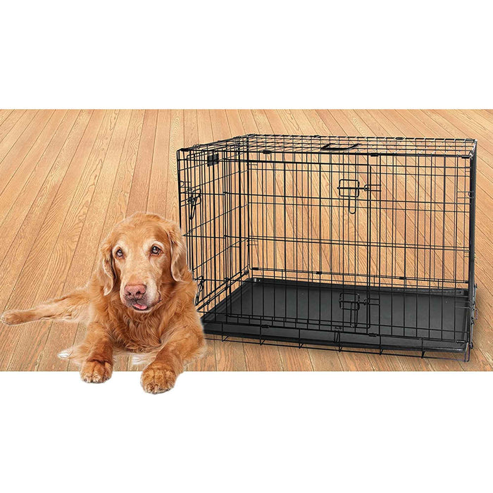 Dog Wire Crate Small - Portable Collapsible Travel Kennel - Pet Puppy Cage