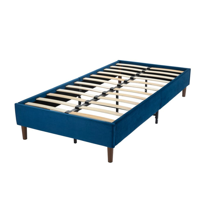 Velvet Blue Bed Frame &#8211; Double