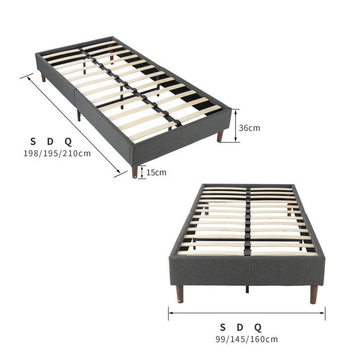 Bed Frame Mattress Foundation (Dark Grey) &#8211; Queen