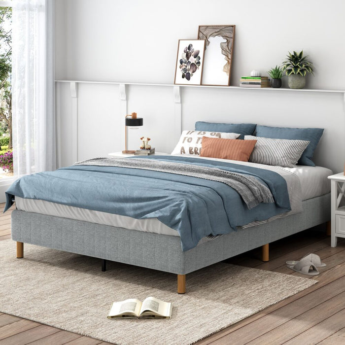 Metal Bedframe Mattress Foundation (Light Grey) &#8211; Single