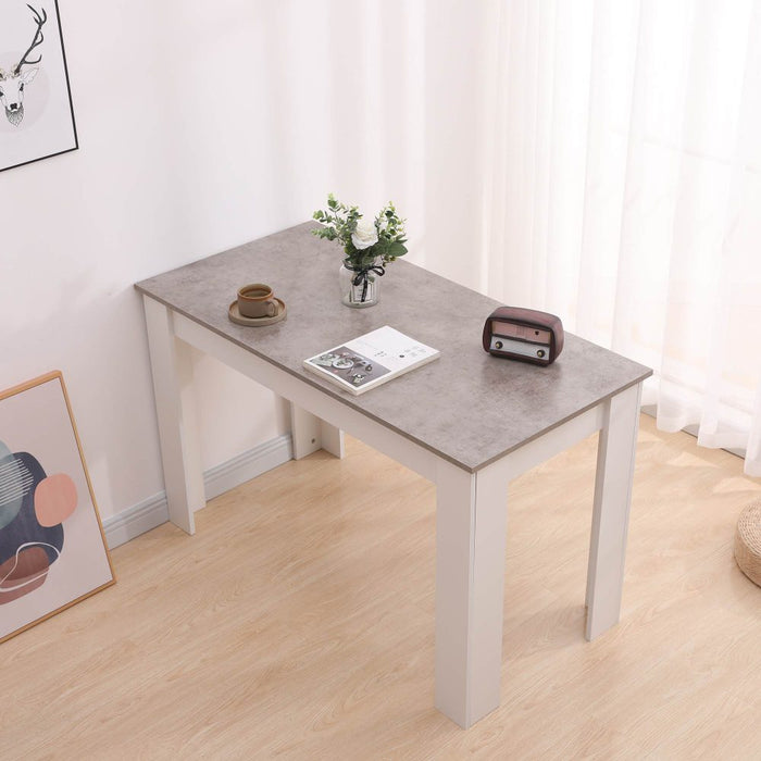 Dining Table Rectangular Wooden 120M-Grey & White