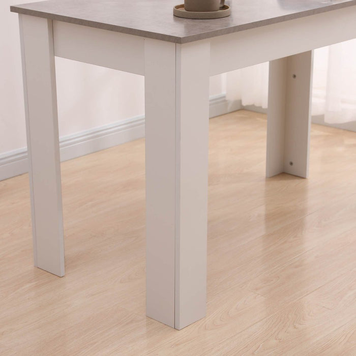 Dining Table Rectangular Wooden 120M-Grey & White