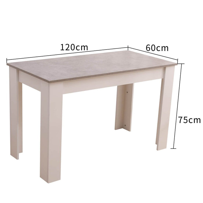 Dining Table Rectangular Wooden 120M-Grey & White