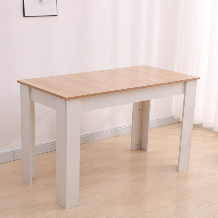 Dining Table Rectangular Wooden 120M-Wood & White