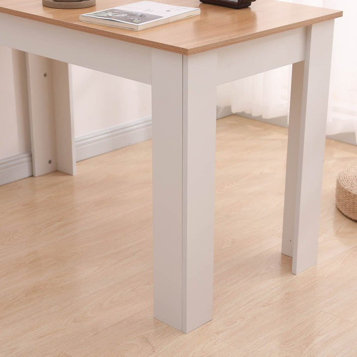 Dining Table Rectangular Wooden 120M-Wood & White