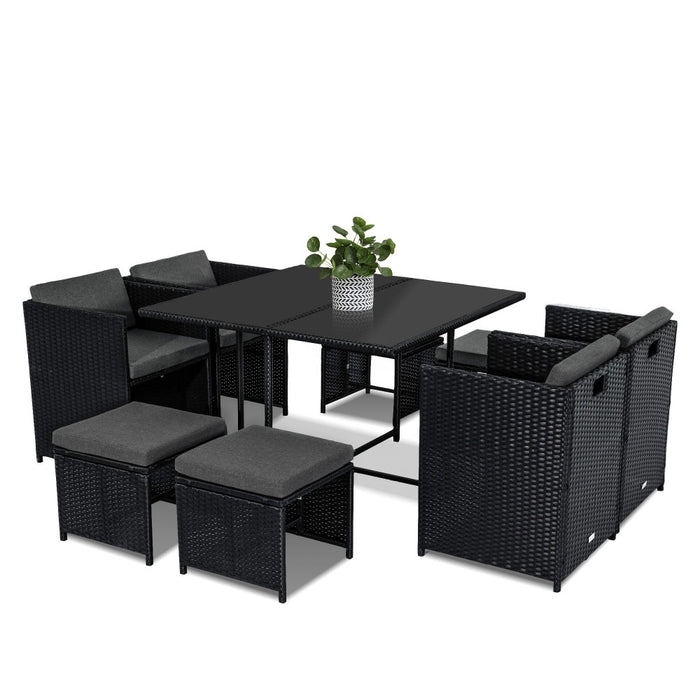 Horrocks 8 Seater Outdoor Dining Set - Black