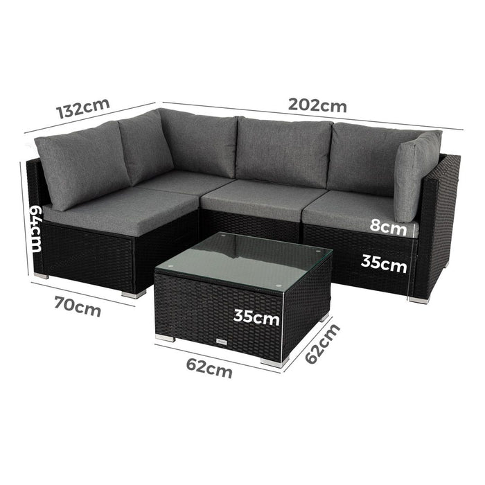 Outdoor Modular Lounge Sofa Bondi &#8211; Black