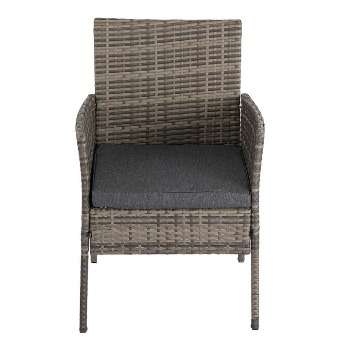 4 Seater Wicker Outdoor Lounge Set - Mixed Grey