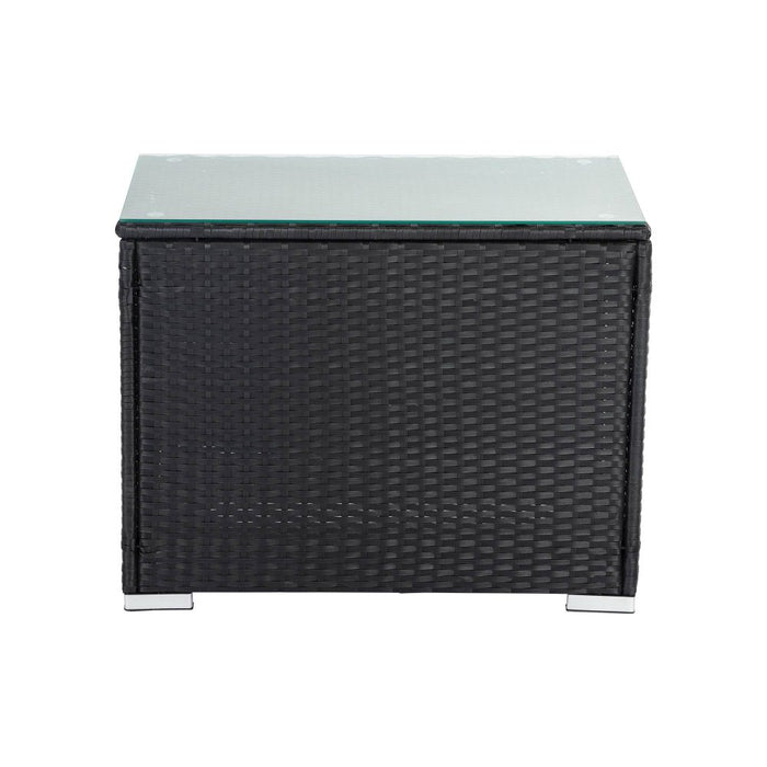 Outdoor Wicker End Table Black