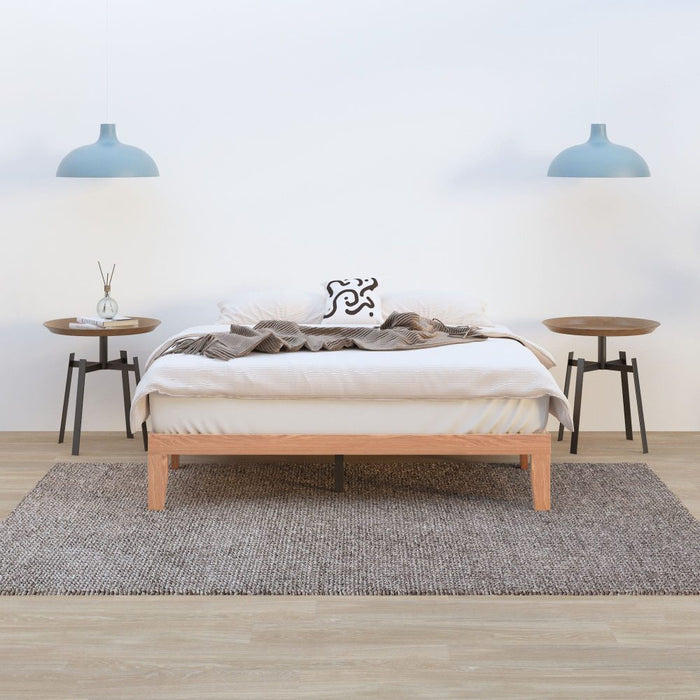 Warm Wooden Natural Bed Base Frame &#8211; Double