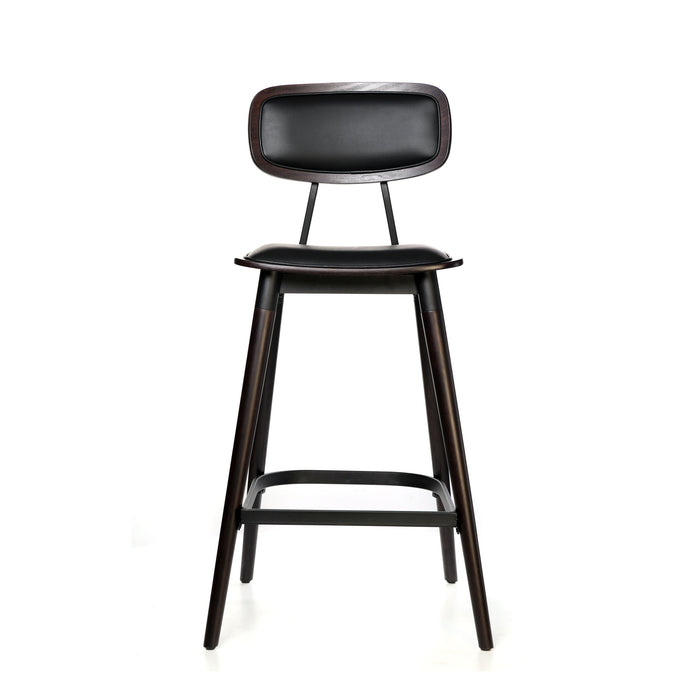 Felix Barstool - Black Vinyl Seat - Chocolate - Black Frame